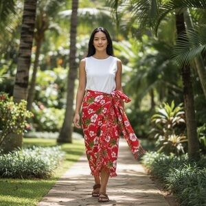 Pareos del Caribe 100% Rayon Hawaiian Wrap/Scarf With Fringe